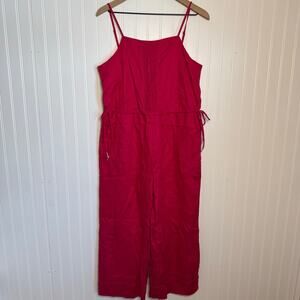 Magaschoni 100% Linen Hot Pink Jumpsuit Women’s Size Medium